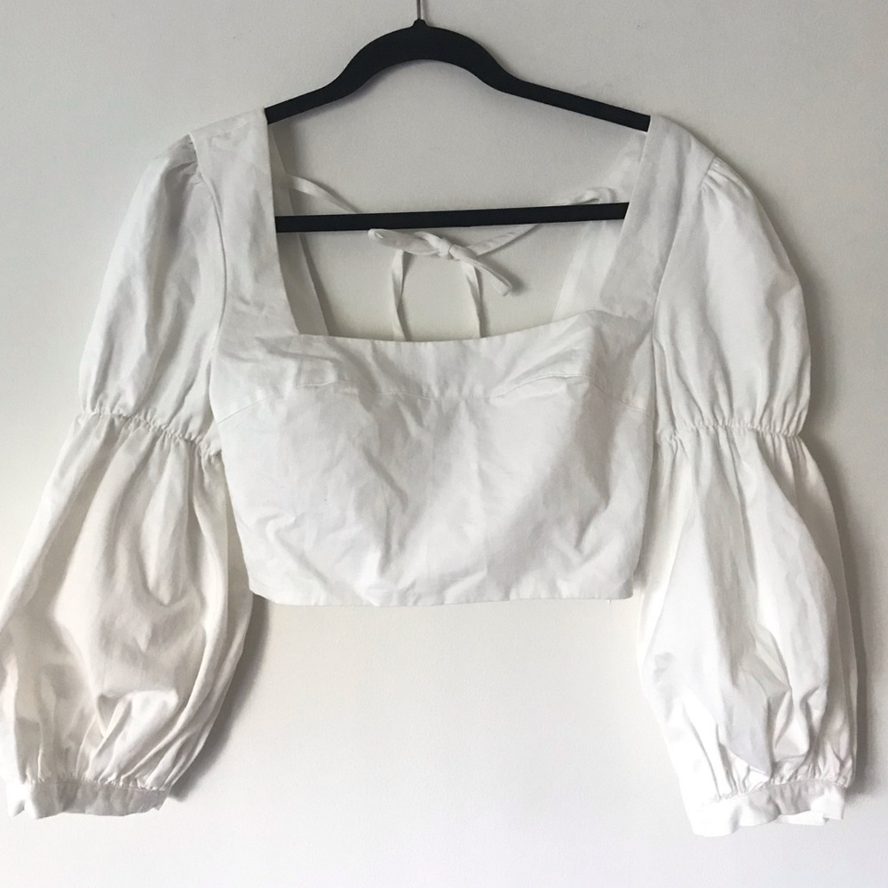 Urban Outfitters cotton poplin puff trend top